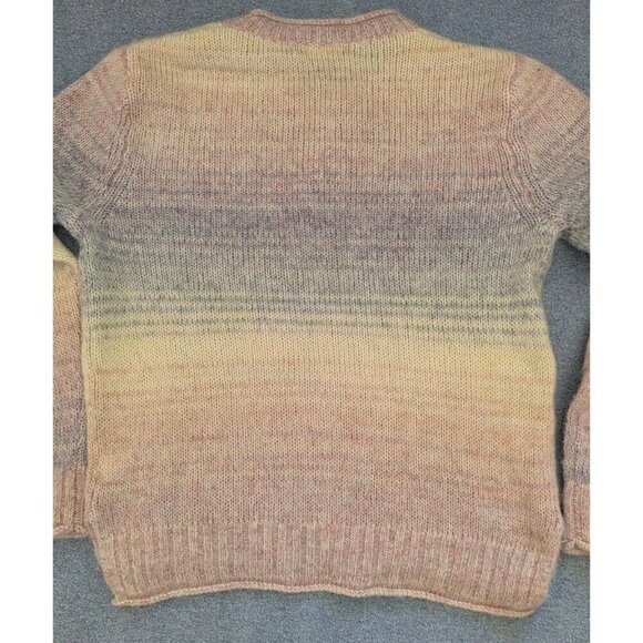 Anthropologie Dylan Sweater Womens Small Mohair Striped Pullover Cream Pink Blue - Picture 3 of 3